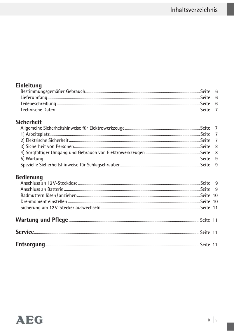 Page 1 de la notice Manuel utilisateur AEG SD 340