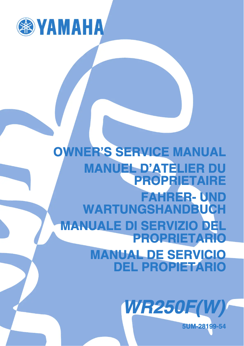 Image de la première page du manuel de l'appareil WR250F