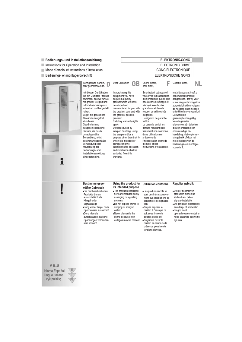 Image de la première page du manuel de l'appareil Croma 50
