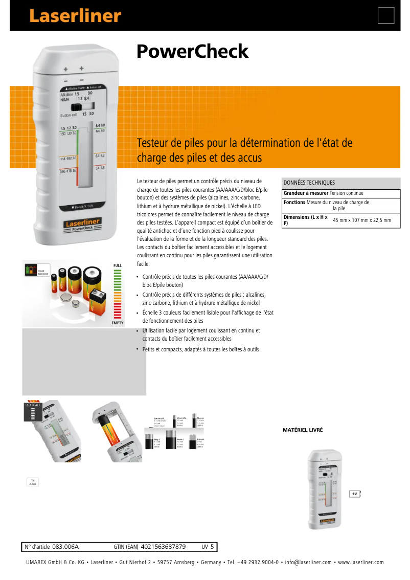 Image de la première page du manuel de l'appareil PowerCheck