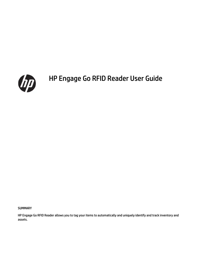 Page 1 de la notice Manuel utilisateur HP Engage Go RFID