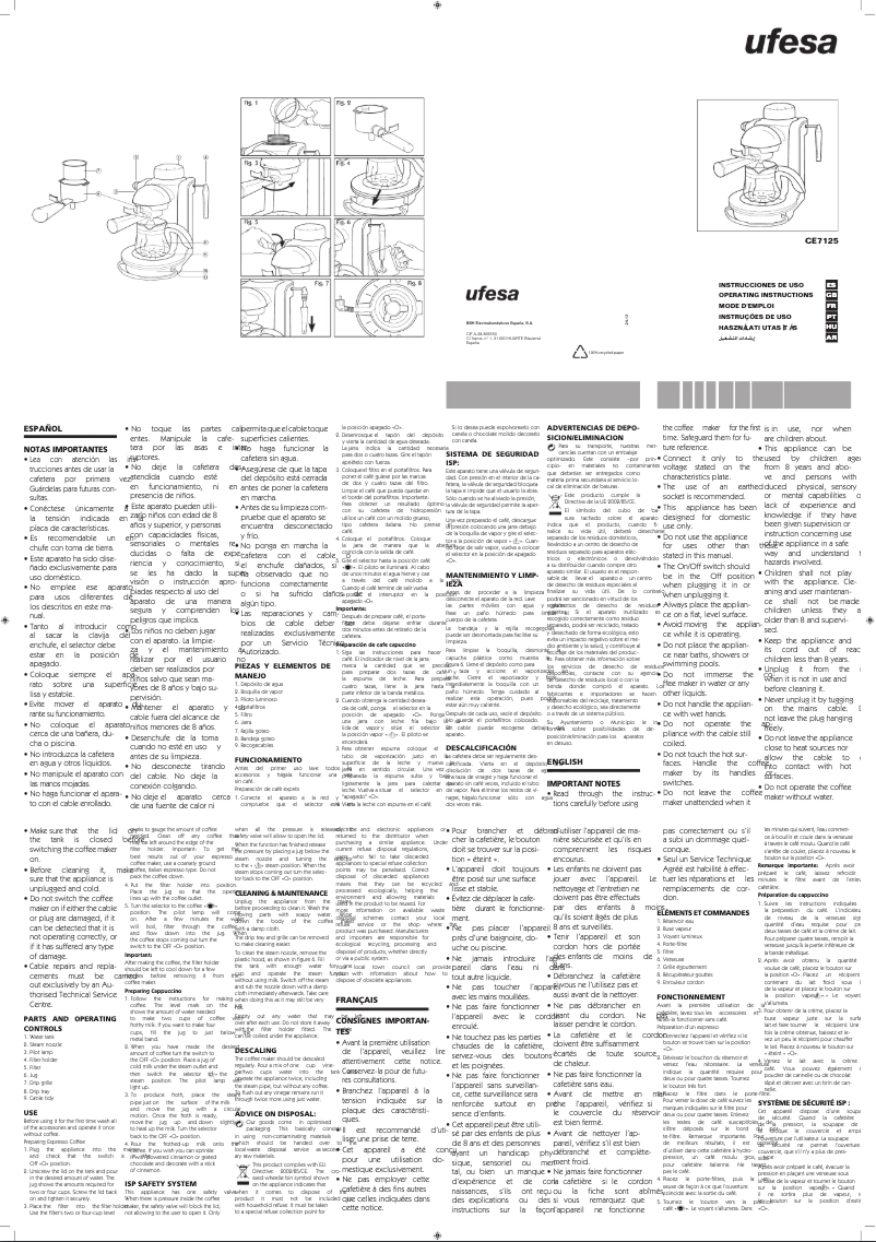 Image de la première page du manuel de l'appareil CE7125