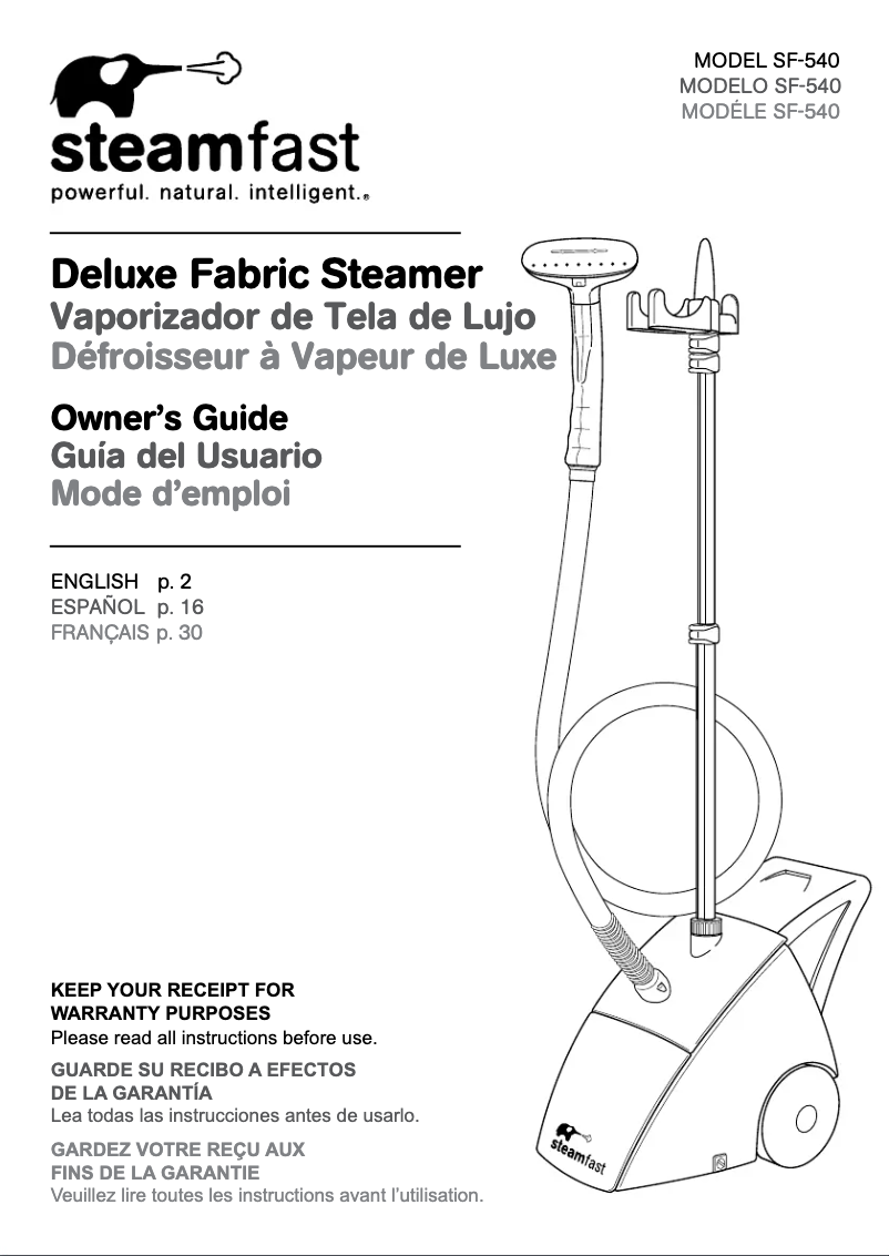 Página 1 del manual Manual de usuario SteamFast SF-540