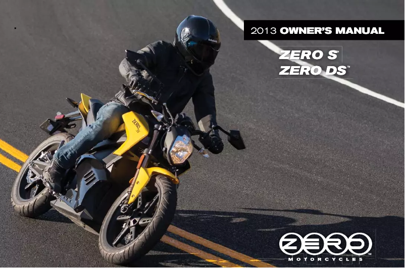 Page 1 de la notice Manuel utilisateur Zero DS (2013)