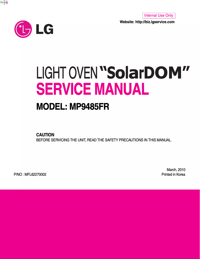 Page 1 de la notice Manuel utilisateur LG MS-4580MRC
