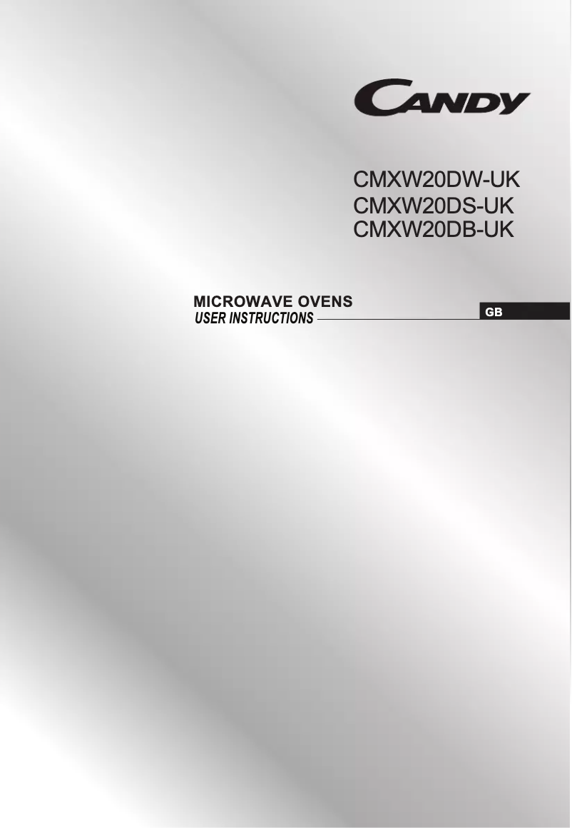 Page n°1 - Manuel utilisateur Candy CMXW20DB-UK