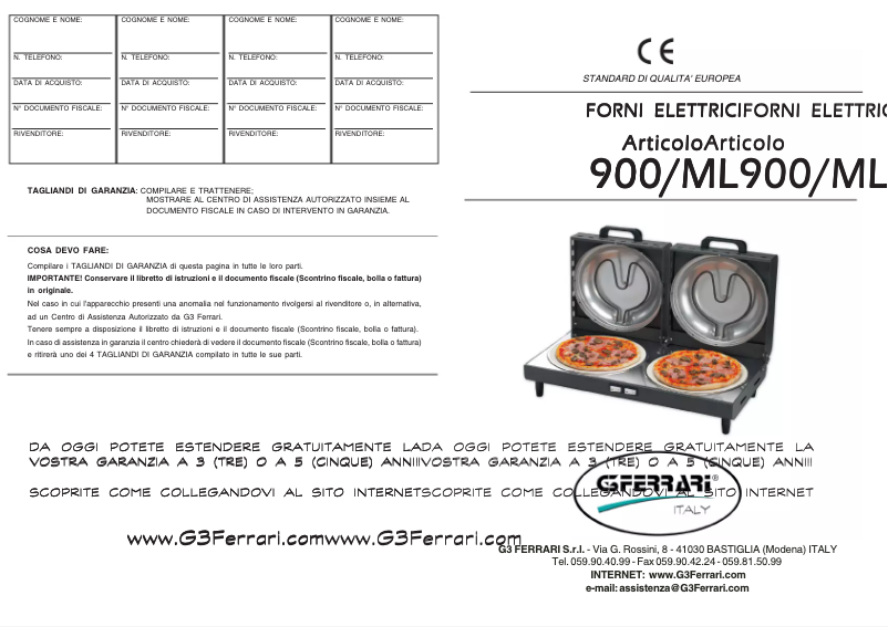 Image de la première page du manuel de l'appareil Pizza Rapid Professional