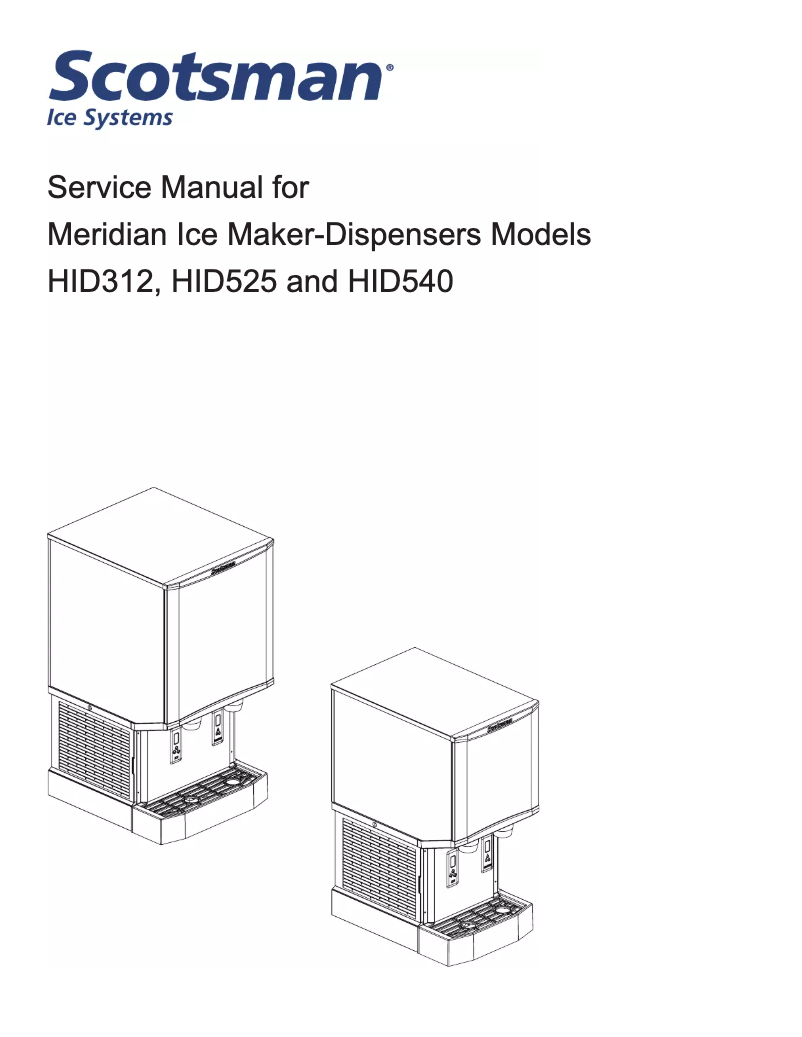 Page n°1 - Manuel utilisateur Scotsman HID525A-1A