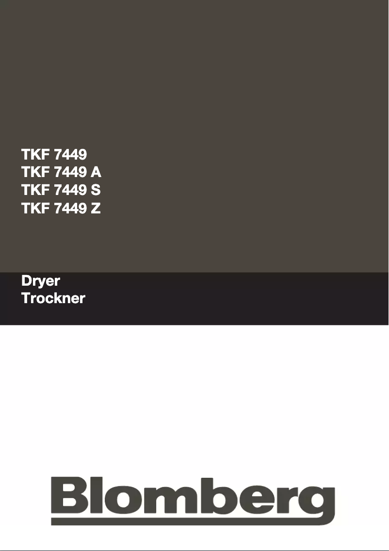 Page n°1 - Manuel utilisateur Blomberg TKF 7449 Z