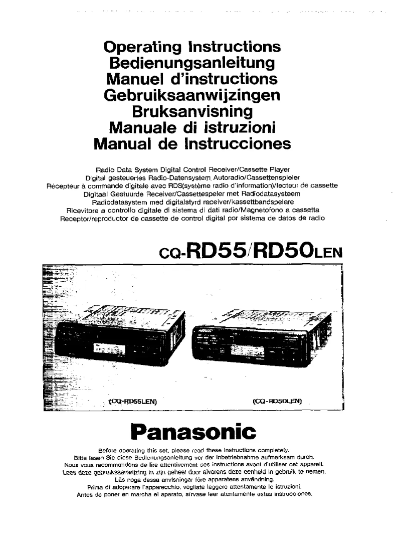 Page 1 de la notice Manuel utilisateur Panasonic CQ-RD55