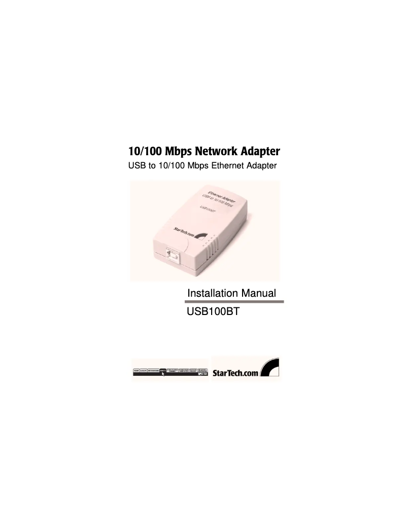 Page n°1 - Manuel utilisateur StarTech.com USB100BT