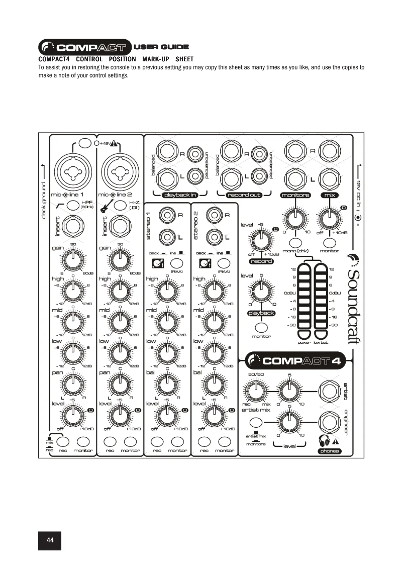 Page n°1 - Manuel utilisateur Soundcraft Compact 4