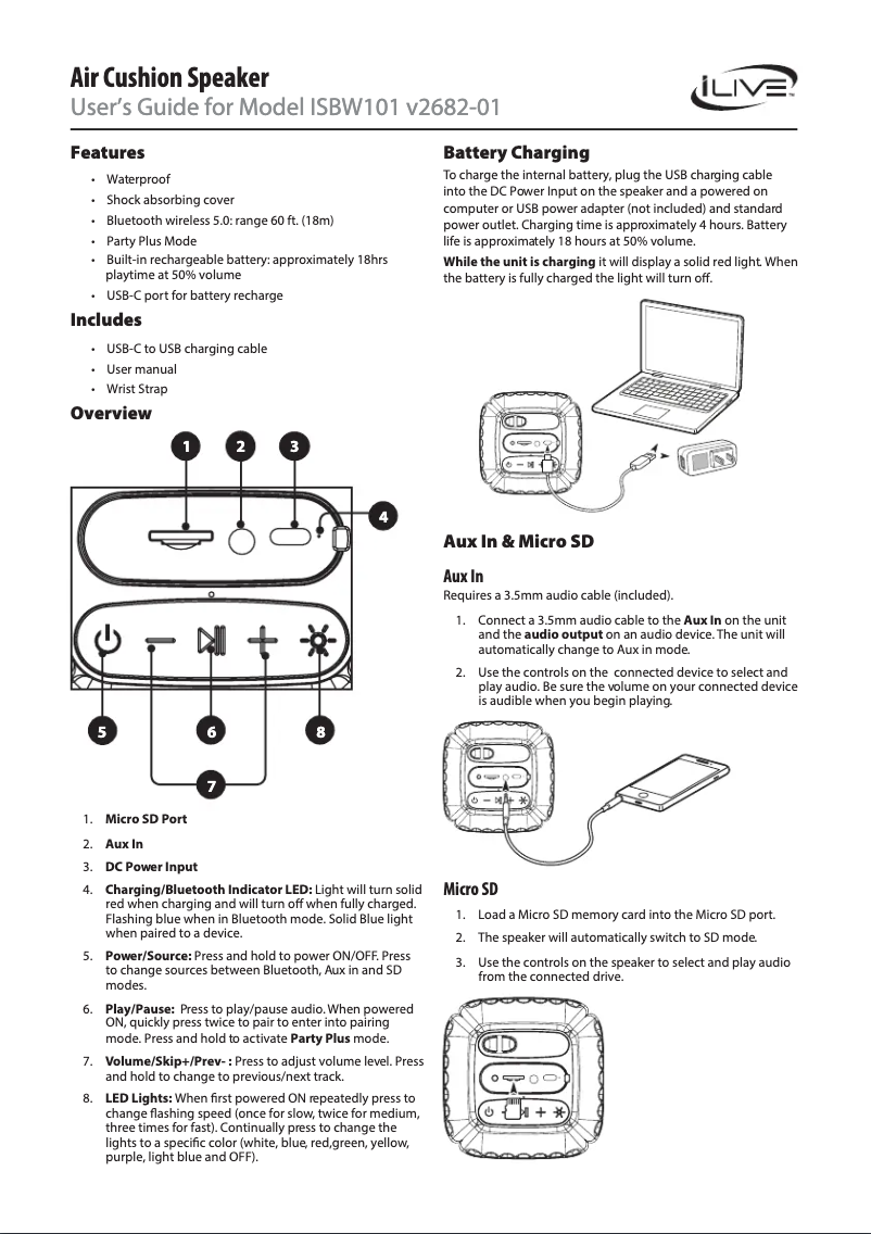 Page 1 de la notice Manuel utilisateur iLive ISBW101