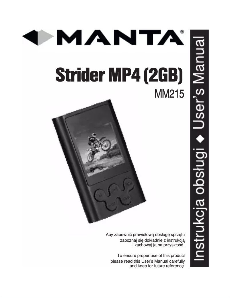 Page n°1 - Manuel utilisateur Manta Strider MM215