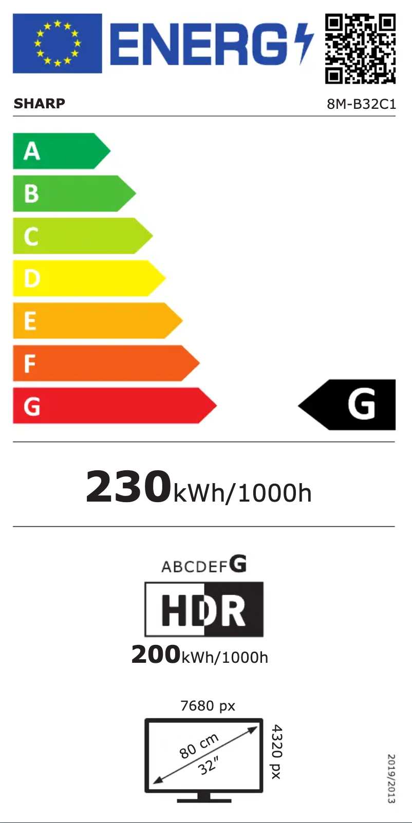 Page n°1 - Label énergétique Sharp 8M-B32C1