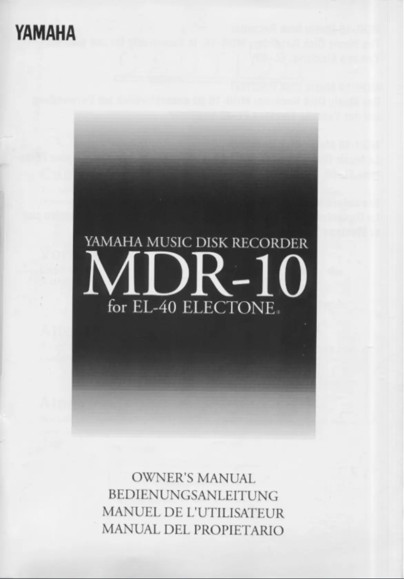 Image de la première page du manuel de l'appareil MDR-10