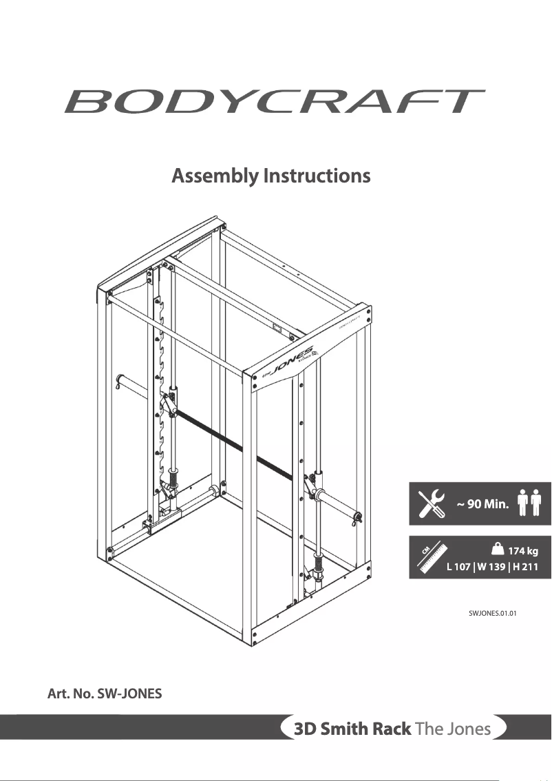 Page 1 de la notice Manuel utilisateur BodyCraft 3D Smith Rack The Jones