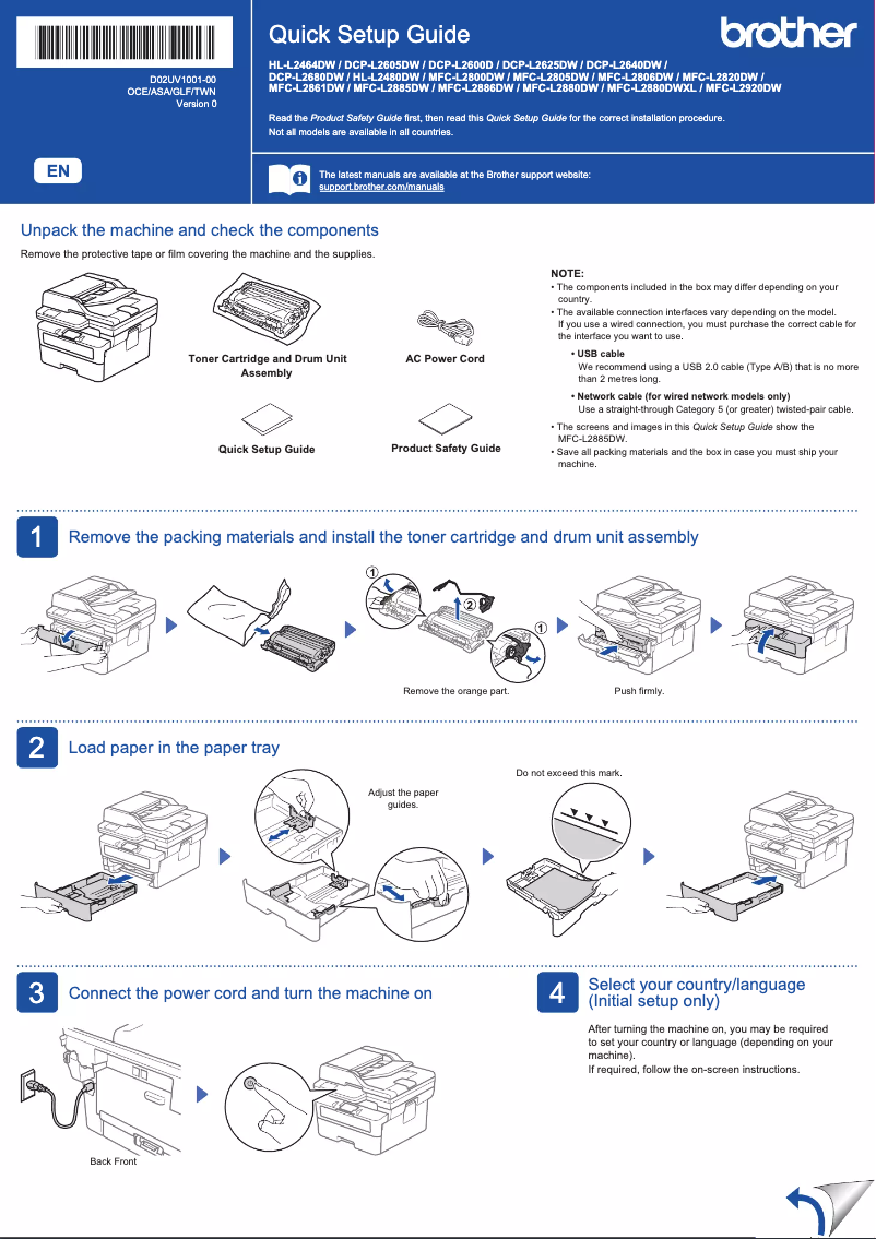 Page 1 de la notice Manuel utilisateur Brother HL-L2480DW