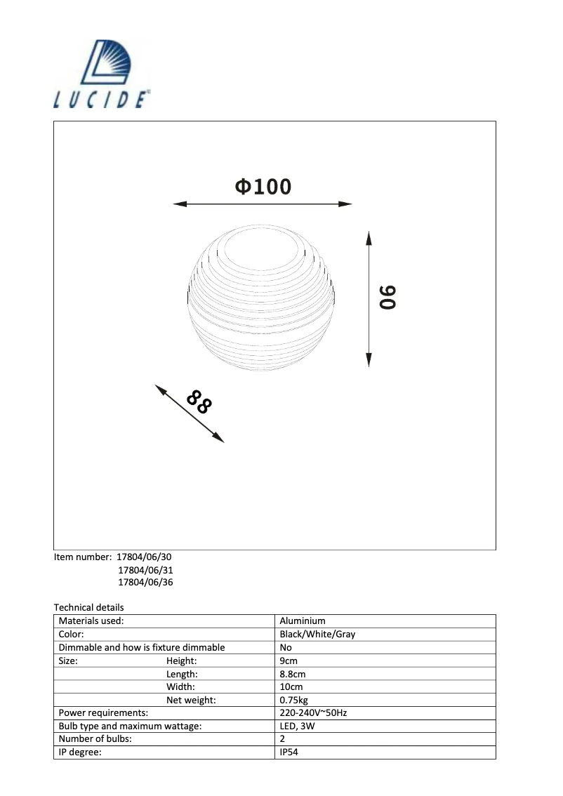 Page n°1 - Manuel utilisateur Lucide Ayo