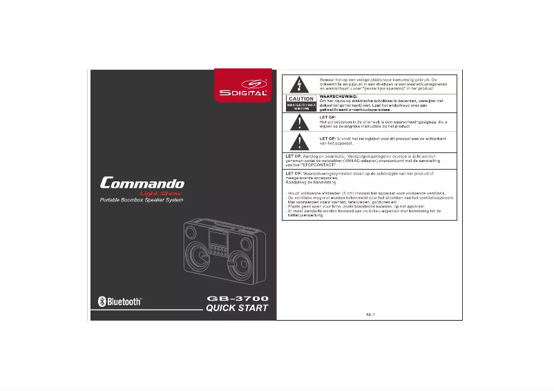 Page n°1 - Manuel utilisateur SDigital Commando Light Show GB-3700