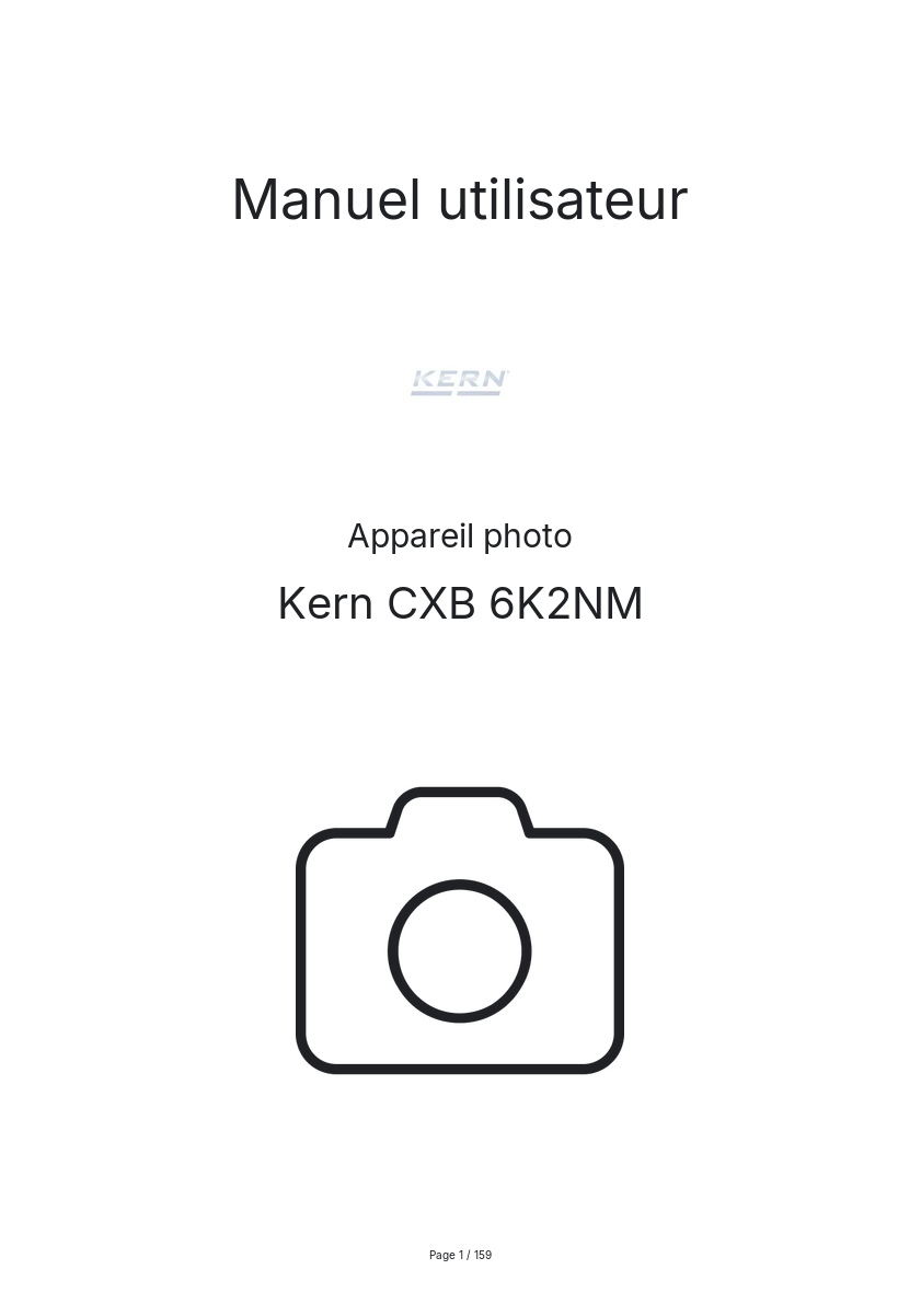 Page n°1 - Manuel utilisateur Kern CXB 6K2NM
