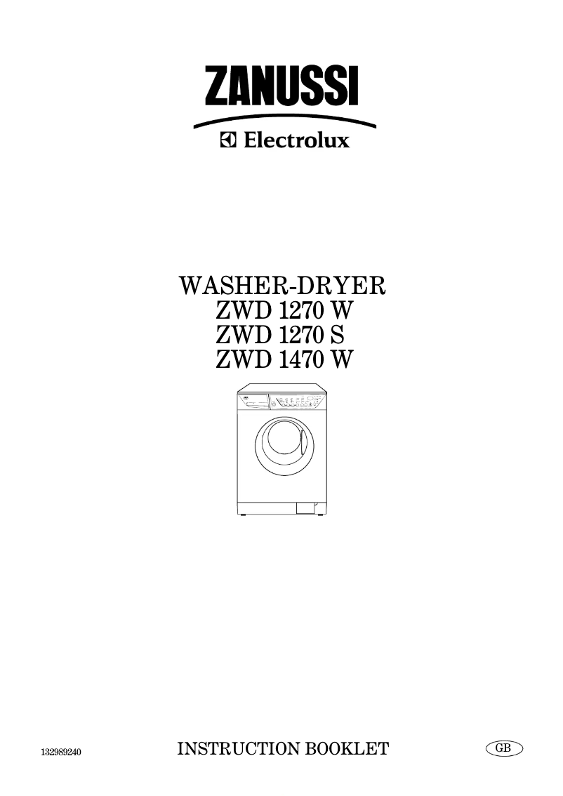 Page n°1 - Manuel utilisateur Zanussi-Electrolux ZWD1270S