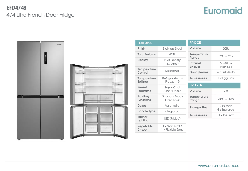 Image de la première page du manuel de l'appareil EFD474S