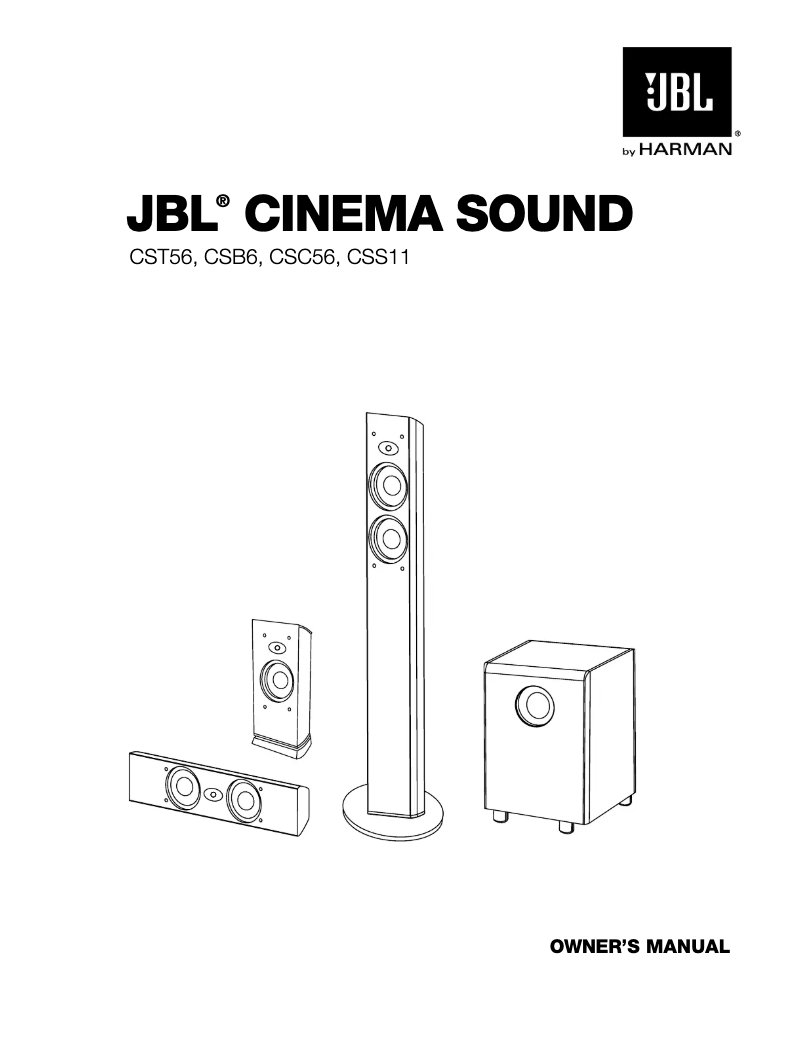 Page 1 de la notice Manuel utilisateur JBL Cinema Sound CST56