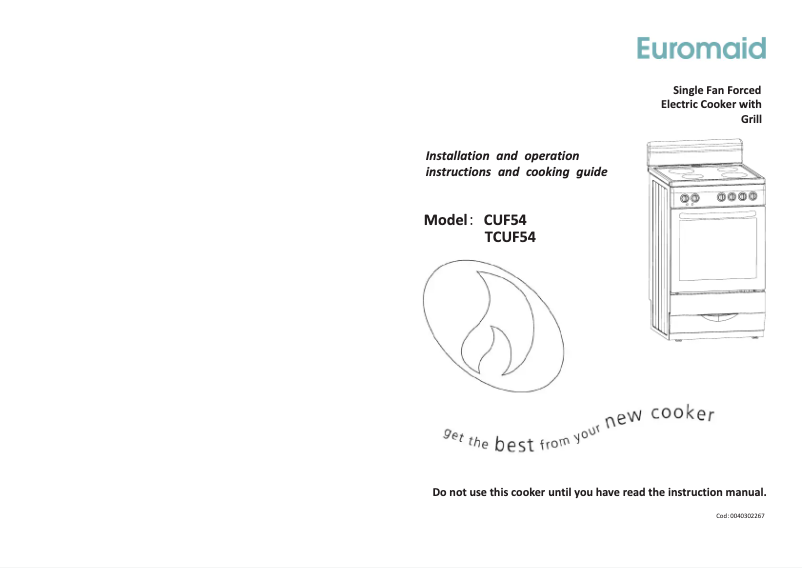 Image de la première page du manuel de l'appareil CUF54