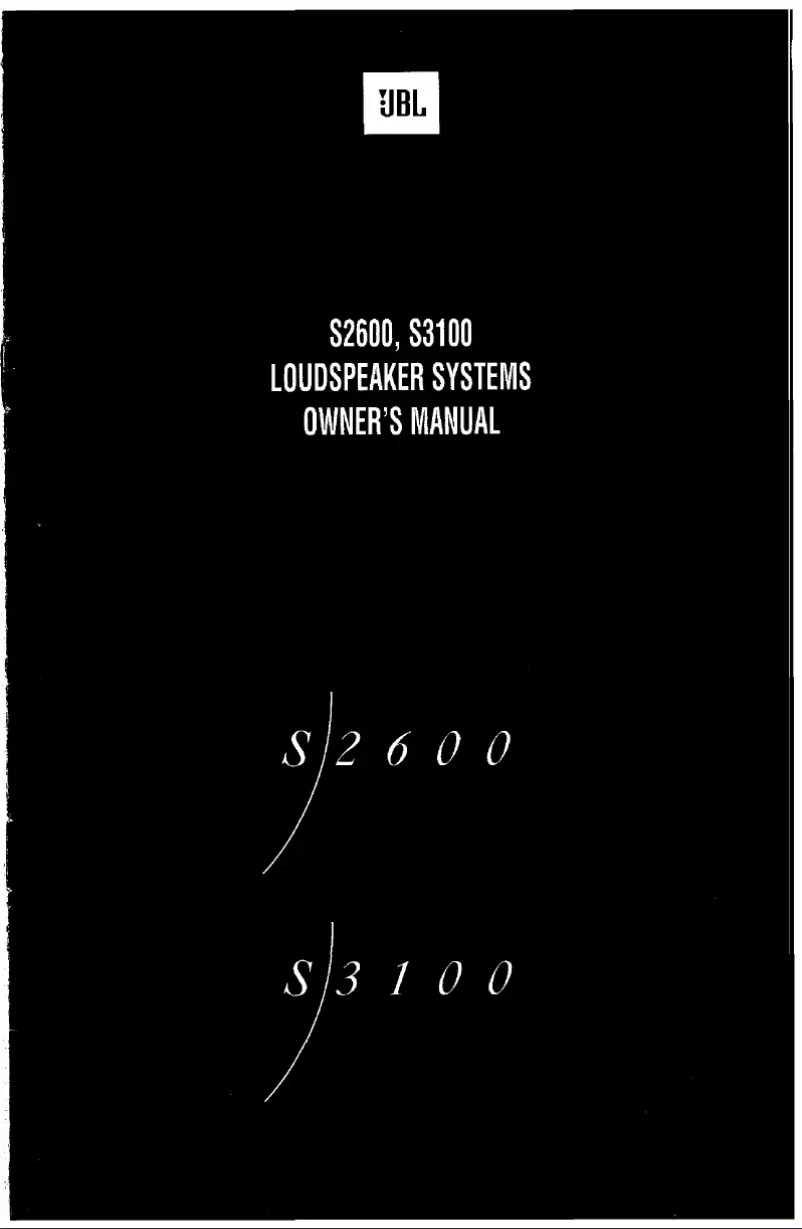 Page 1 de la notice Manuel utilisateur JBL S2600