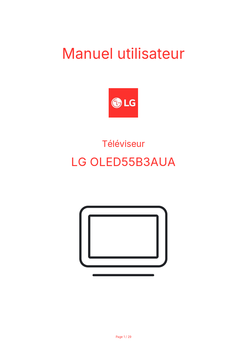 Page n°1 - Manuel utilisateur LG OLED55B3AUA