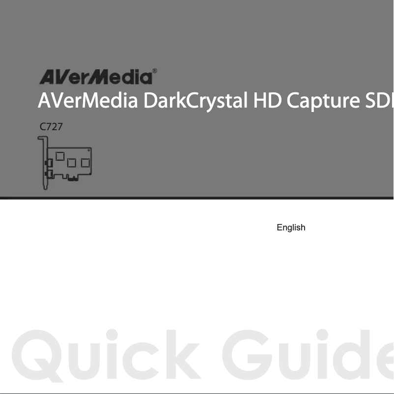 Image de la première page du manuel de l'appareil DarkCrystal HD Capture SDK
