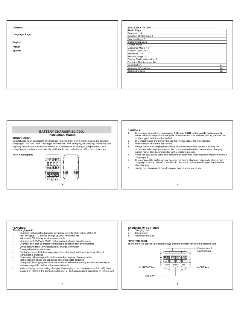 Página 1 del manual Manual de usuario La Crosse Technology BC700-CBP