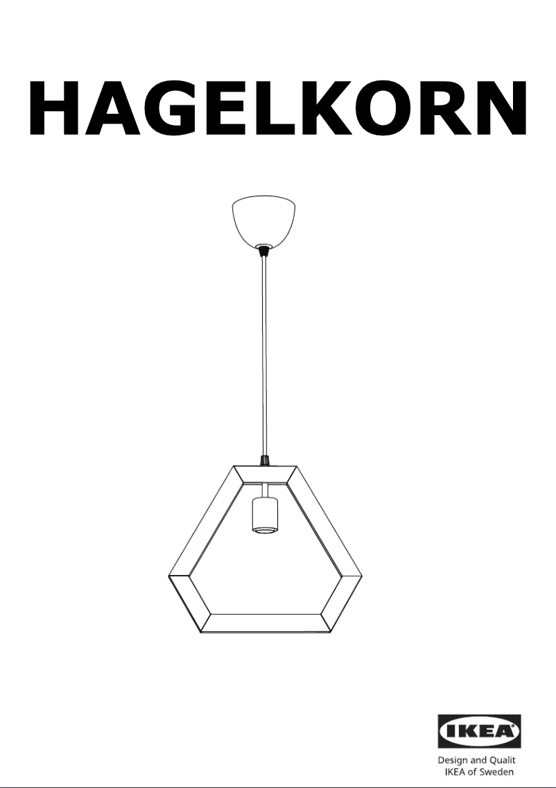 Page 1 de la notice Manuel utilisateur Ikea HAGELKORN 905.005.31