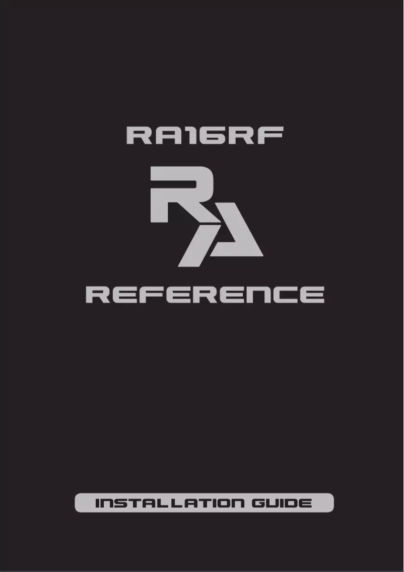 Image de la première page du manuel de l'appareil RA16RF