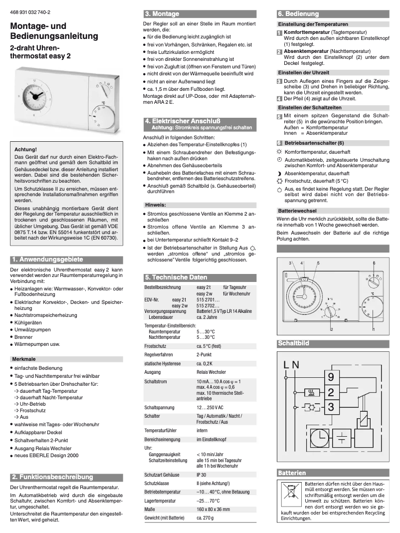 Page 1 de la notice Manuel utilisateur Eberle Easy 2