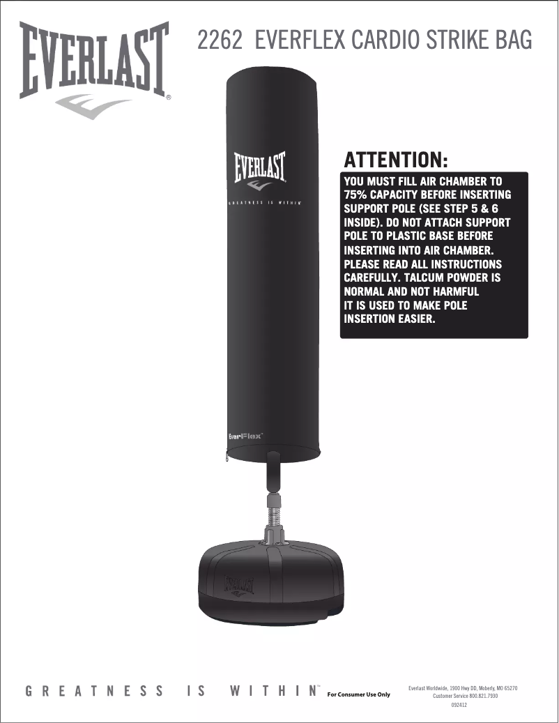 Page 1 de la notice Manuel utilisateur Everlast Everflex 2262