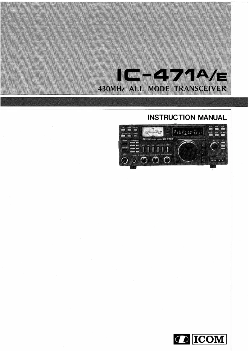Página 1 del manual Manual de usuario ICOM IC-471A E