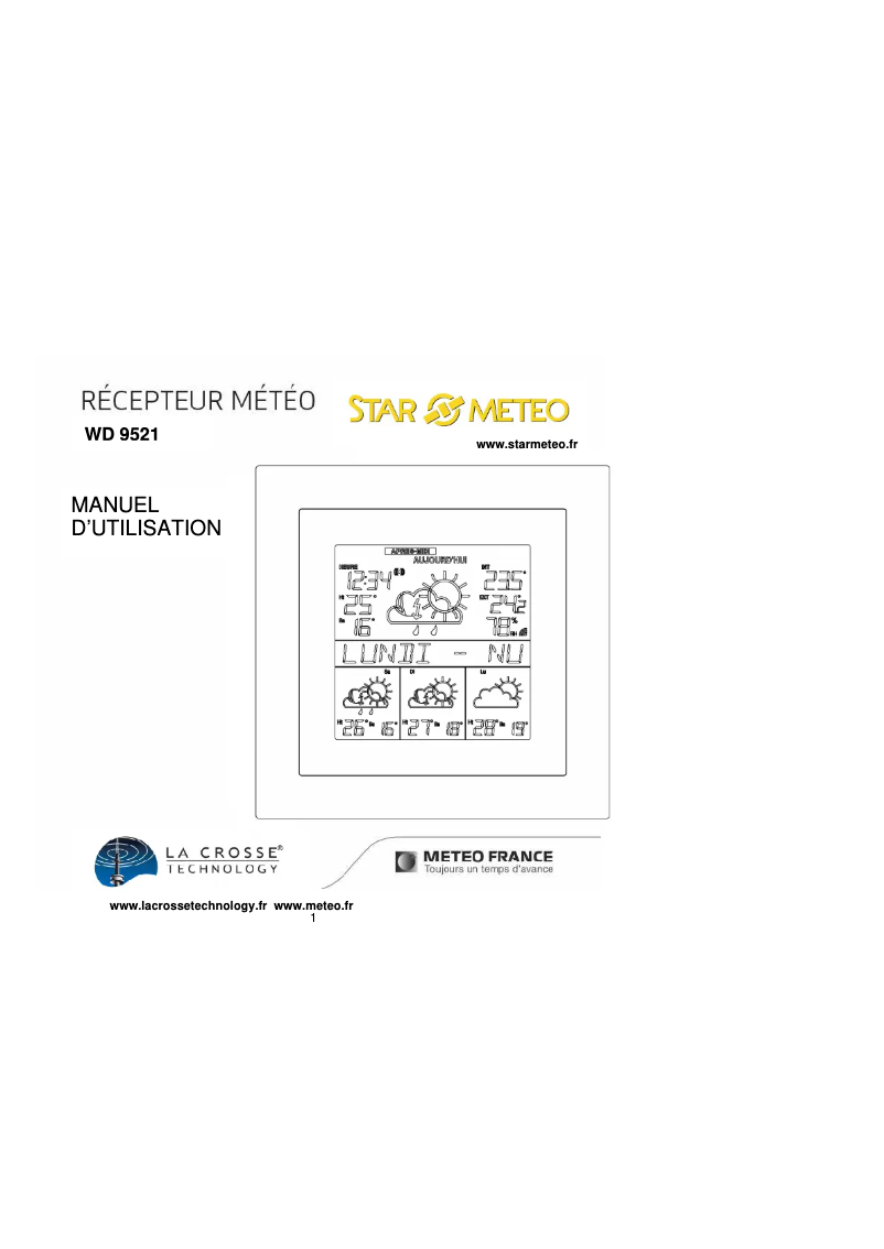 Page n°1 - Manuel utilisateur La Crosse Technology WD9521