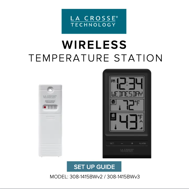 Page n°1 - Manuel utilisateur La Crosse Technology 308-1415BWV3