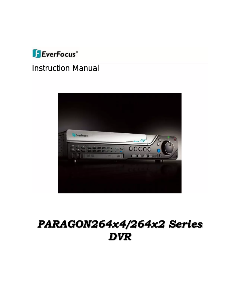 Page n°1 - Manuel utilisateur EverFocus Paragon264