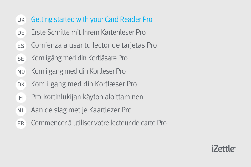 Page n°1 - Manuel utilisateur iZettle Card Reader Pro