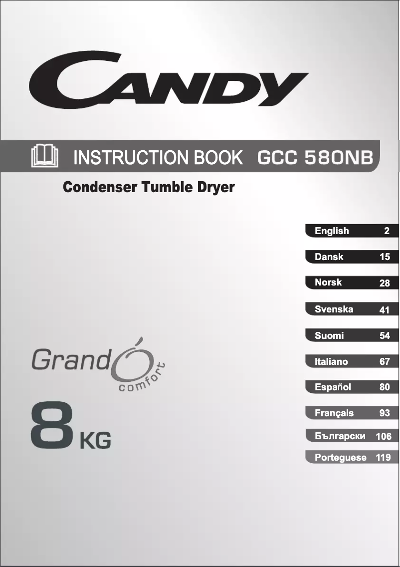 Page n°1 - Manuel utilisateur Candy GCC 580 NB