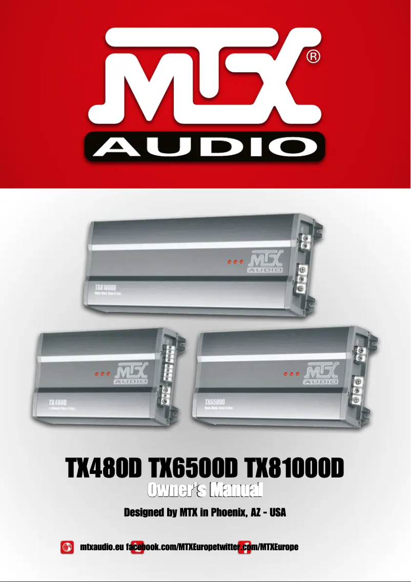 Page n°1 - Manuel utilisateur MTX Audio TX480D