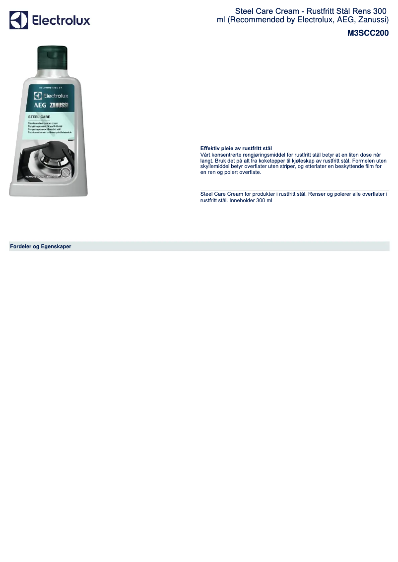 Page 1 de la notice Brochure AEG M3SCC200