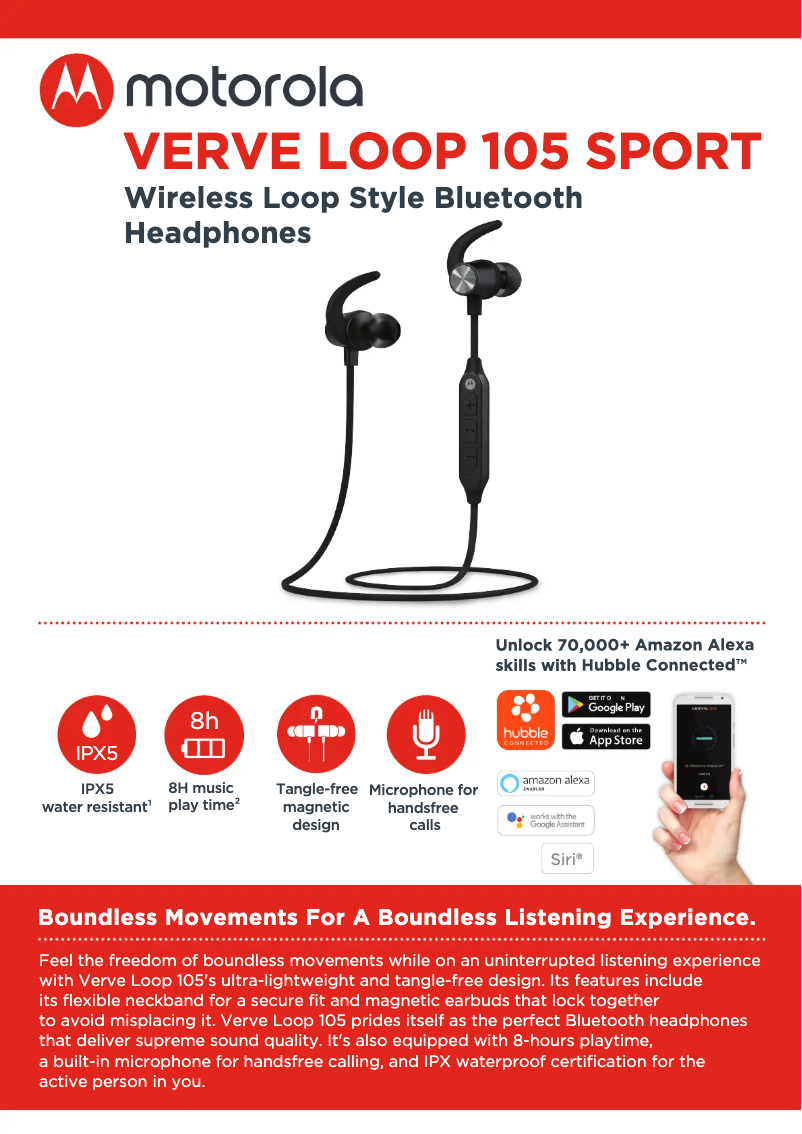 Page n°1 - Manuel utilisateur Motorola VerveLoop 105 Sport