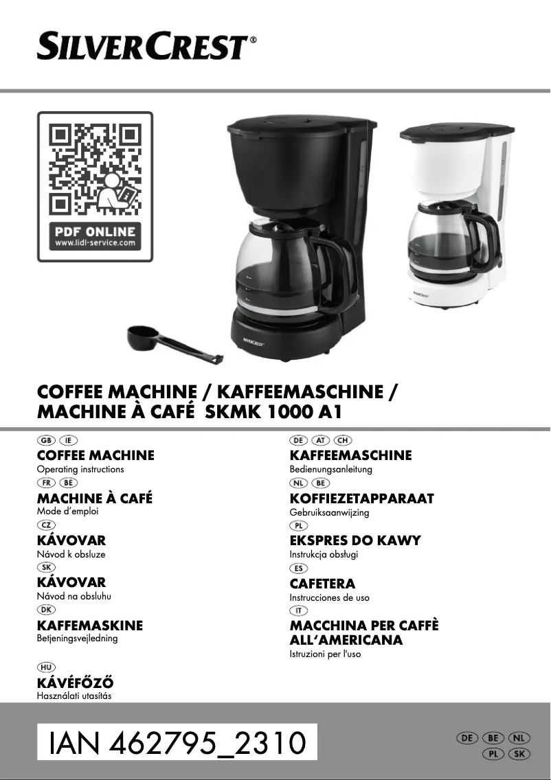 Page n°1 - Manuel utilisateur SilverCrest SKMK 1000 A1