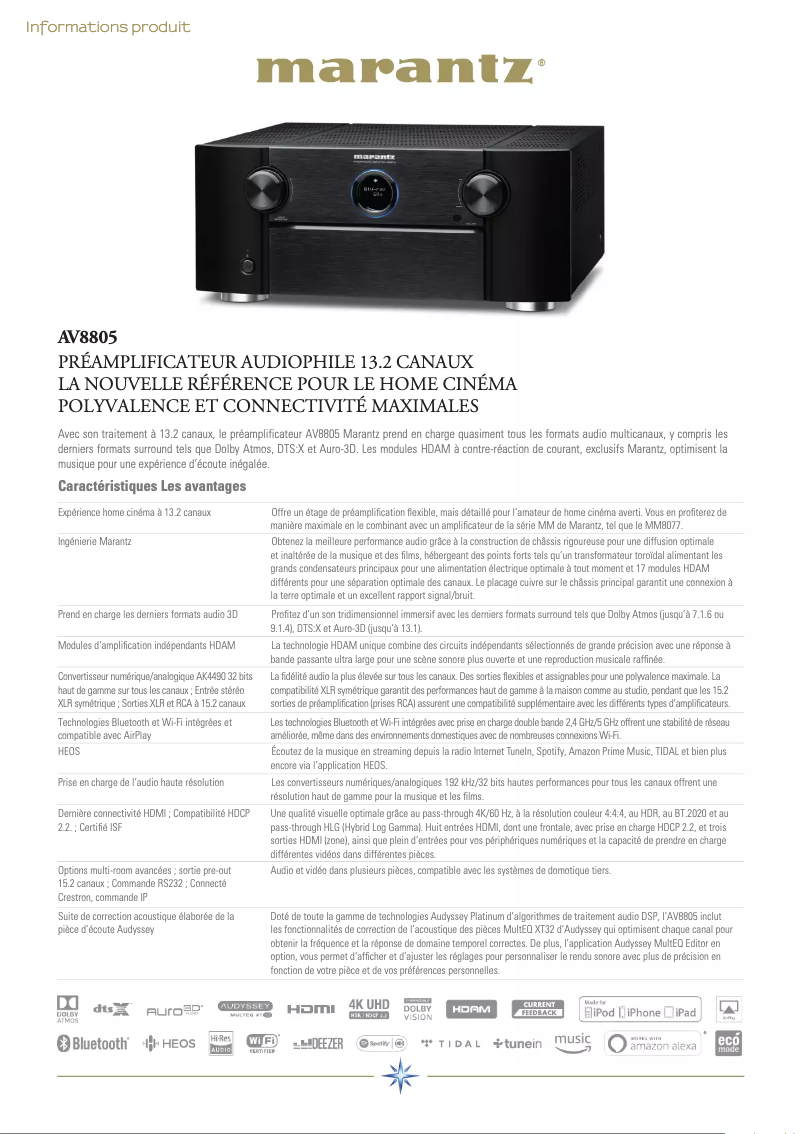 Image de la première page du manuel de l'appareil AV8805