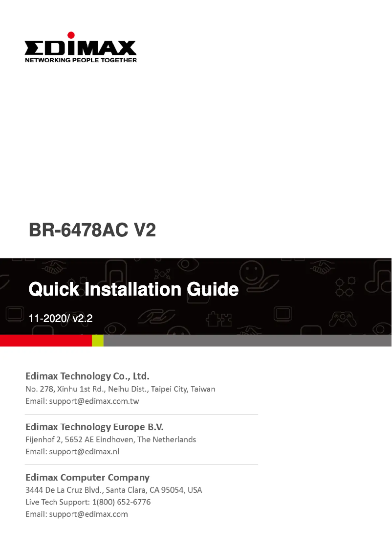 Page 1 de la notice Manuel utilisateur Edimax BR-6478AC V2