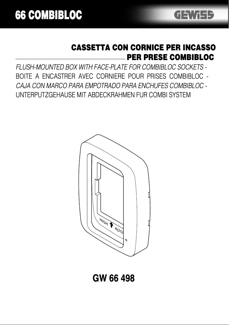 Page 1 de la notice Manuel utilisateur Gewiss GW66498